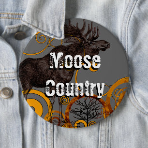Vintage Moose Gifts 6 Cm Round Badge