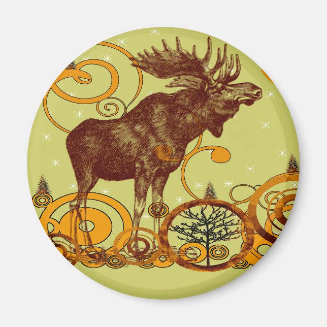 Vintage Moose Gifts Magnet (Front)