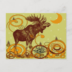 Vintage Moose Gifts Postcard
