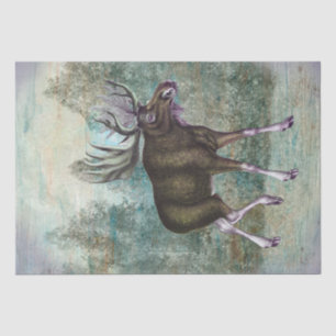 Vintage Moose Landscape Scenery Tissue Paper