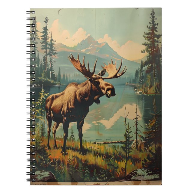 Vintage Moose Notebook (Front)
