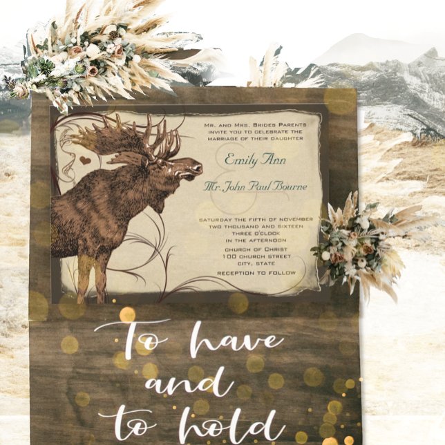 Vintage Moose Wedding Invitations (Creator Uploaded)