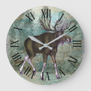 Vintage Moose Wilderness Large Clock