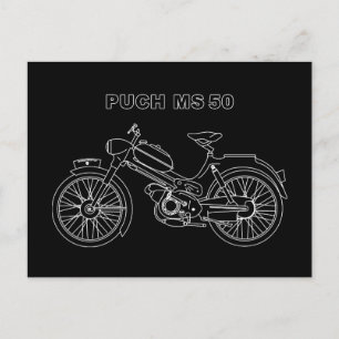 Vintage Moped PUCH MS 50 Postcard