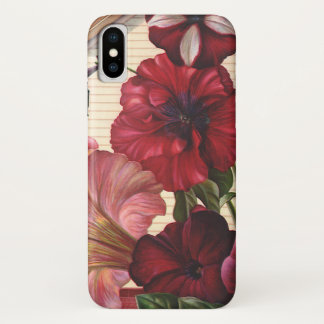 Vintage Morning Glory Flowers in the Garden iPhone X Case