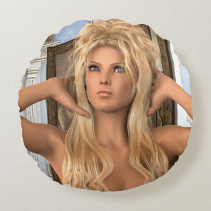 Vintage Morning Victorian Style Round Cushion