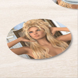 Vintage Morning Victorian Style Round Paper Coaster