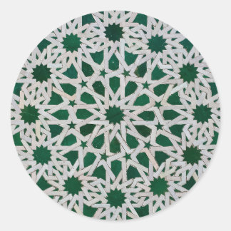 Vintage Moroccan Arabesque Tile Mosaic design Classic Round Sticker