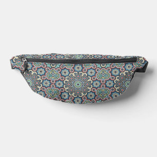 Vintage Moroccan Blue & Teal Pattern Bum Bags