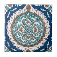 Vintage Moroccan Teal & Blue Floral Pattern