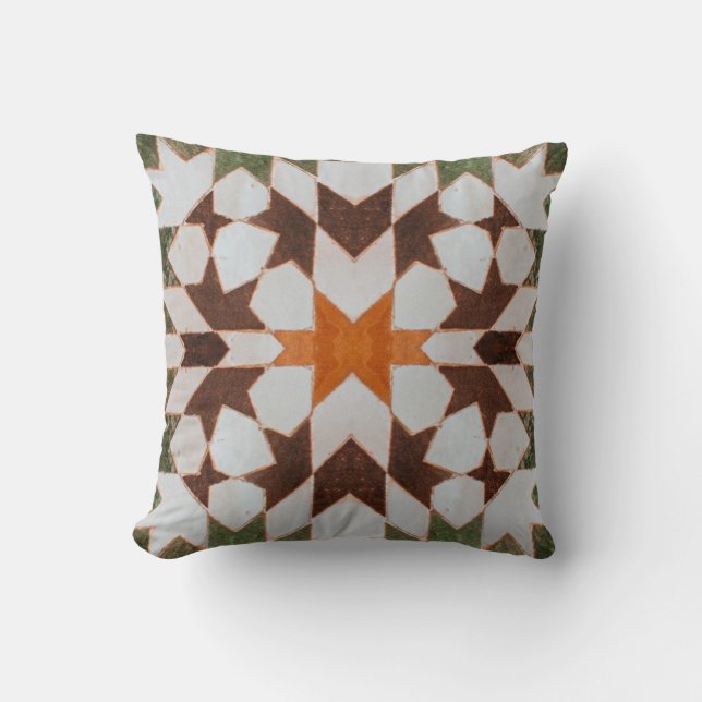 Vintage Moroccan Tile Distressed Style  Cushion (Front)
