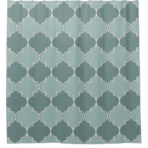 Vintage Moroccan trellis quatrefoil seamless patte Shower Curtain