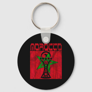 Vintage Morocco, I Love Morocco Map Morocco Soccer Key Ring