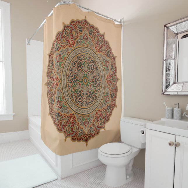 Vintage Mosaic Shower Curtains (In Situ)