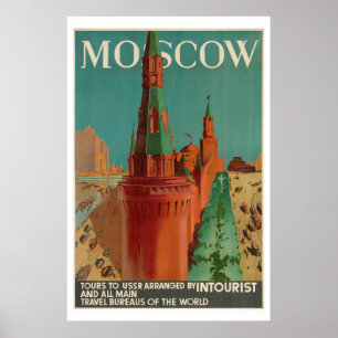 Vintage Moscow Intourist Poster