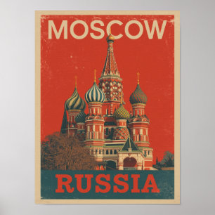 Vintage Moscow Travel Poster