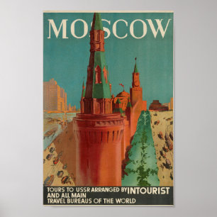 Vintage Moscow Travel Poster