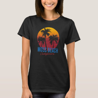 Vintage Moss Beach California Palm Trees Sunset CA T-Shirt