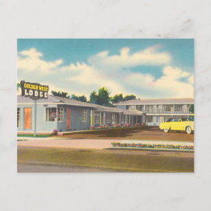 Vintage Motel, Golden West Lodge Hotel with Palms Postcard