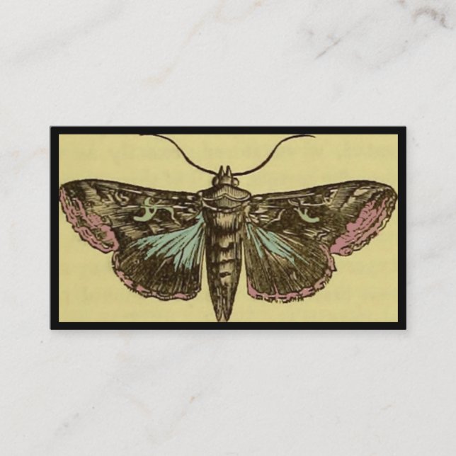 Vintage Moth Customisable Business Card (Front)