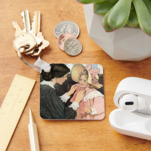 Vintage Mother and Child by Jessie Willcox Smith Key Ring