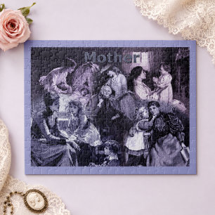 Vintage Mother and Children Art Collage Jigsaw Puzzle