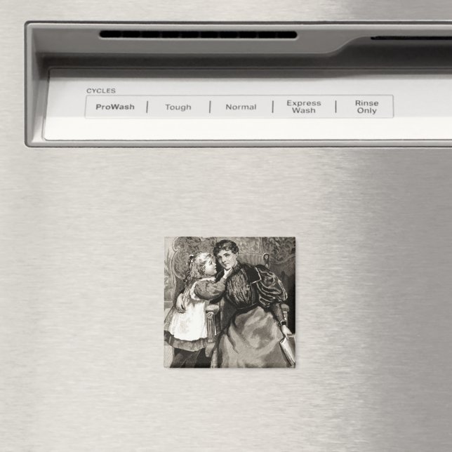 Vintage Mother and Daughter Magnet (In Situ (Dishwasher))