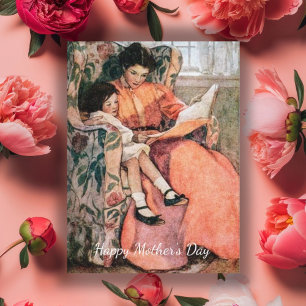 Vintage Mother and Daughter Mother's Day Card