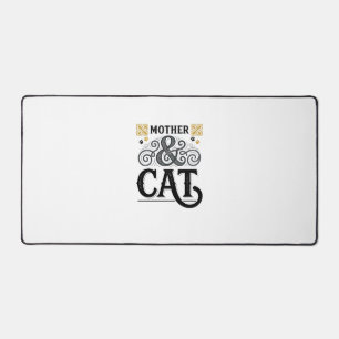 Vintage Mother Cat Shirt Design for Cat Moms_1 Desk Mat