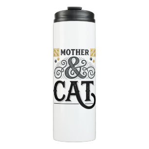 Vintage Mother Cat Shirt Design for Cat Moms_1 Thermal Tumbler