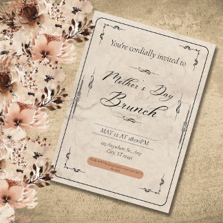 Vintage Mother Day, Celebrating Mum, A Special Day Invitation