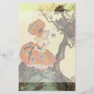 Vintage Mother Goose, Little Miss Muffet Stationery
