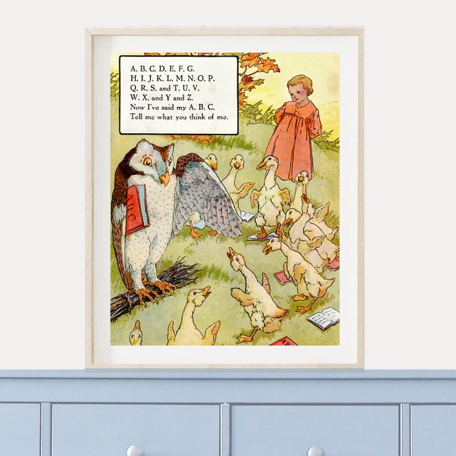 Vintage Mother Goose Nursery Rhyme ABC's Nursery  Poster (Creator Uploaded)