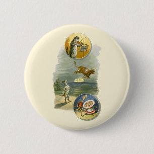 Vintage Mother Goose Nursery Rhyme Hey Diddle 6 Cm Round Badge