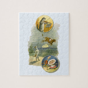 Vintage Mother Goose Nursery Rhyme Hey Diddle Jigsaw Puzzle