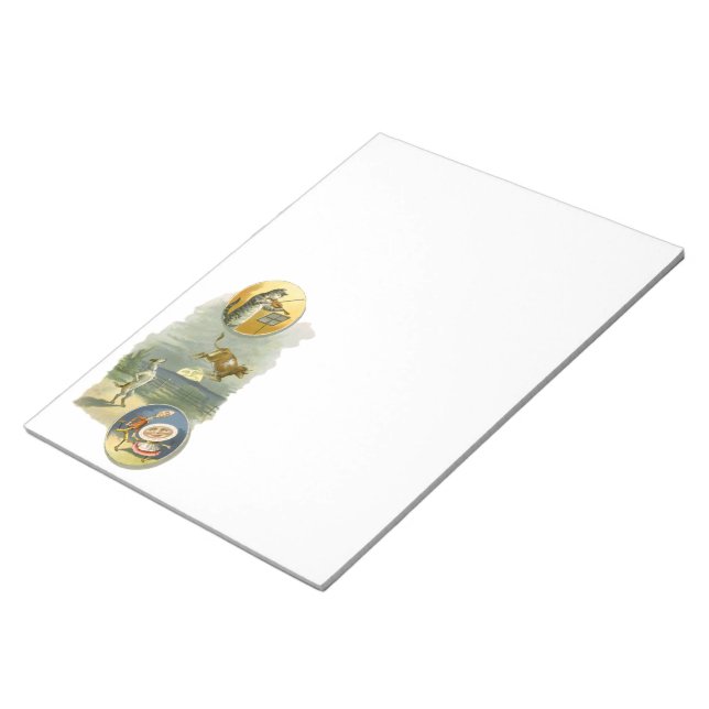 Vintage Mother Goose Nursery Rhyme Hey Diddle Notepad (Angled)