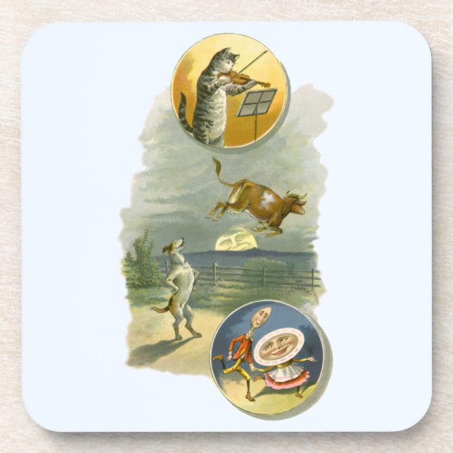 Vintage Mother Goose Nursery Rhyme Poem Coaster (Front)