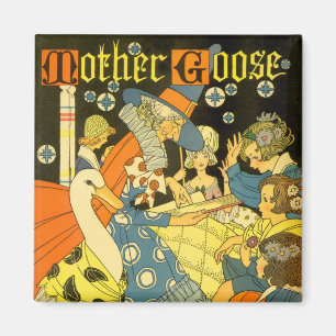 Vintage Mother Goose Reading Books to Children Magnet