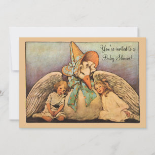 Vintage Mother Goose, Twins Baby Shower Invitation
