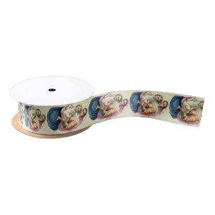 Vintage Mother Mary & Baby Jesus Christmas Satin Ribbon