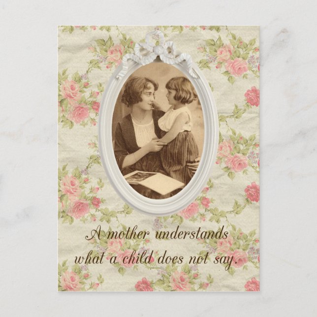 Vintage Mother Print Postcard (Front)
