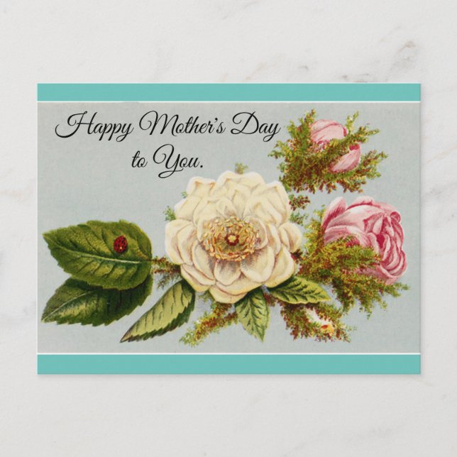 Vintage Mother's Day Floral Postcard (Front)