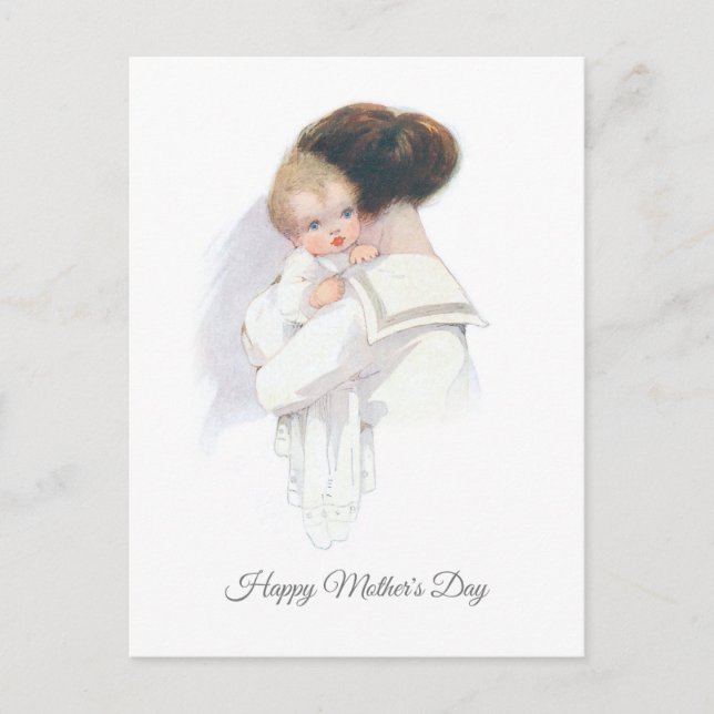Vintage Mother's Day Mother and Baby  Holiday Postcard (Front)