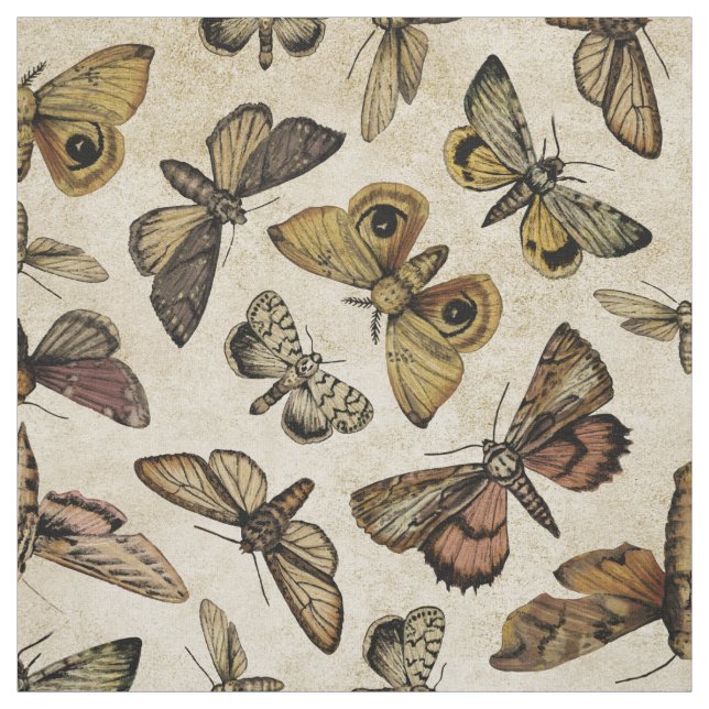 Vintage Moths Fabric (Swatch)
