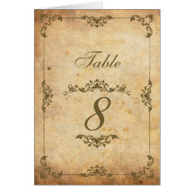 Vintage Motif Wedding Reception Table Number