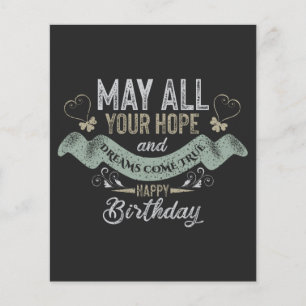 Vintage Motivational Happy birthday wishes Flyer