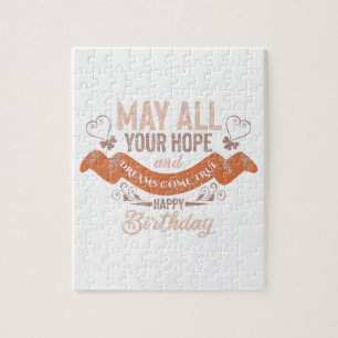 Vintage Motivational Happy birthday wishes Jigsaw Puzzle