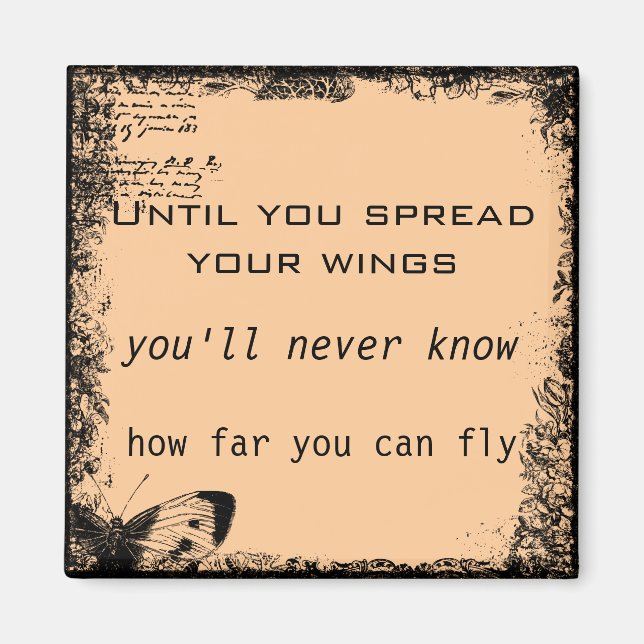 Vintage Motivational Quote Magnet (Front)