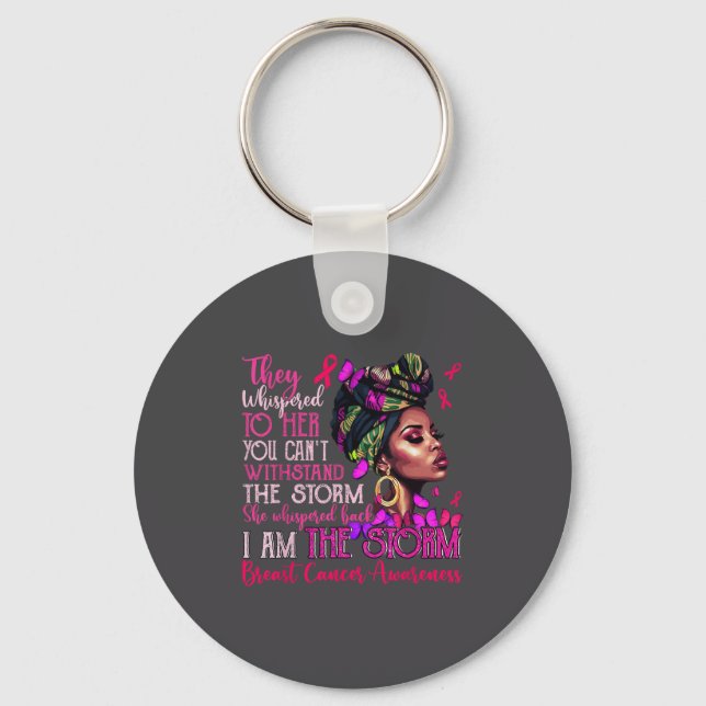 Vintage Motivational Suprt Breast Cancer Awareness Key Ring (Front)