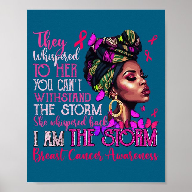 Vintage Motivational Suprt Breast Cancer Awareness Poster (Front)